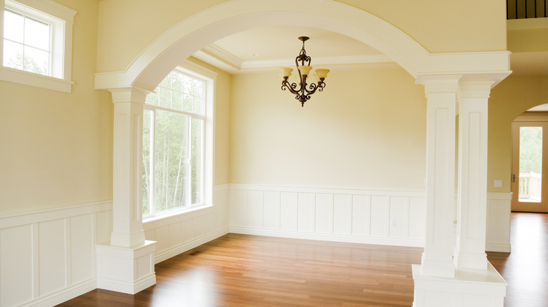Arches and columns sectioning off area in home