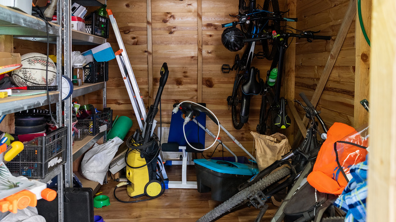 A disorganized shed