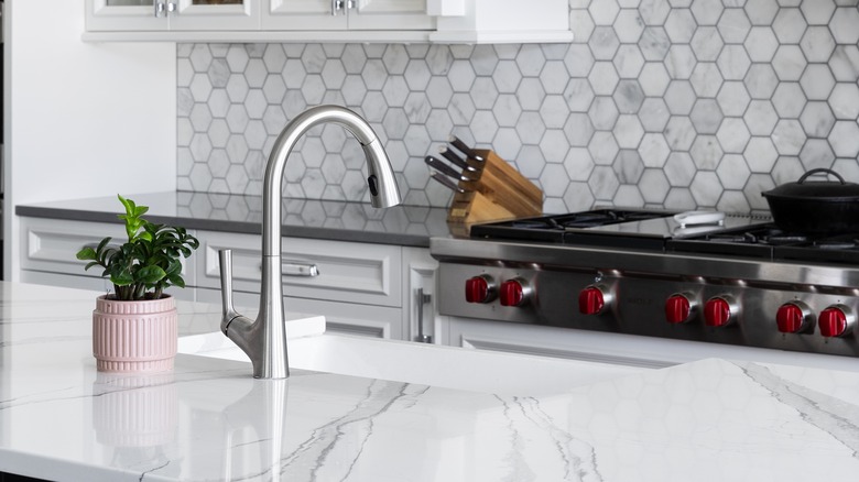 A clutter-free kitchen counter