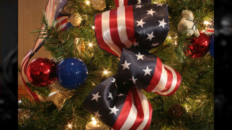 A patriotic Christmas tree