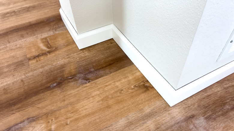 Expansion gaps are concealed by molding