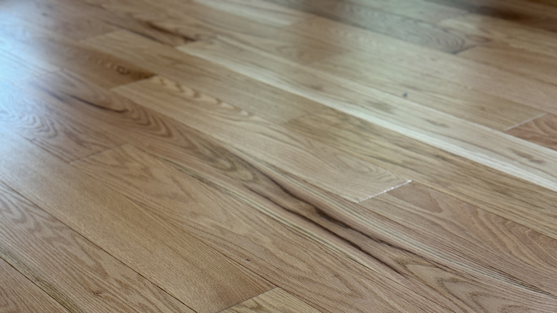 LVP floor with an area of uneven wear