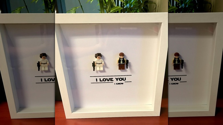 "Star Wars" mini legos in a shadowbox
