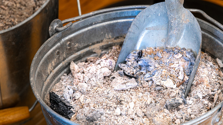 Coal ash in a bucket