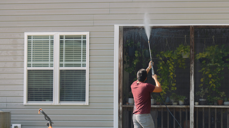 Pressure washing upward
