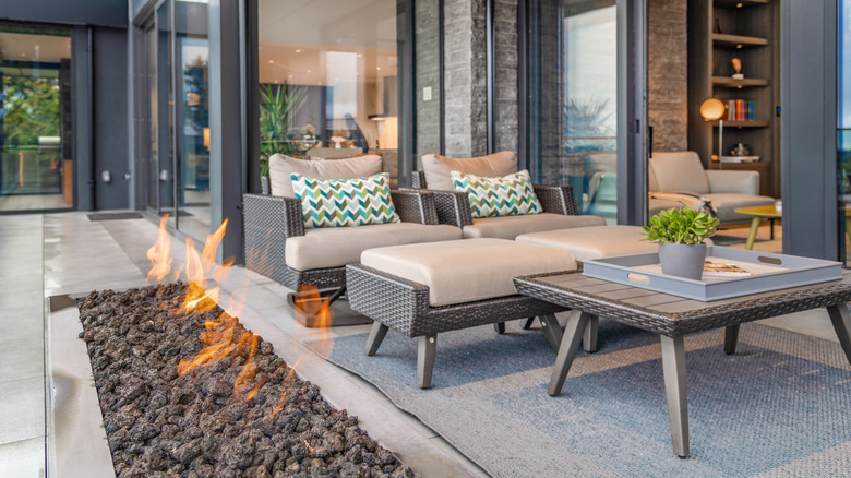 patio with fire pit