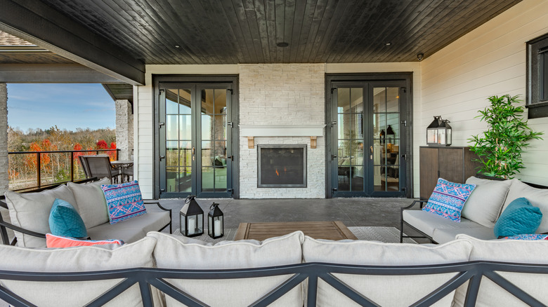 covered patio at a house