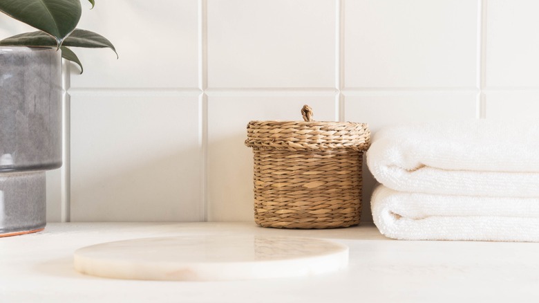 Clean bathroom counter