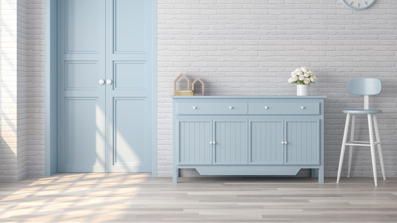 room with pastel painted furniture