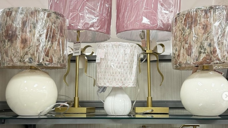 lamps on shelf at TJ Maxx