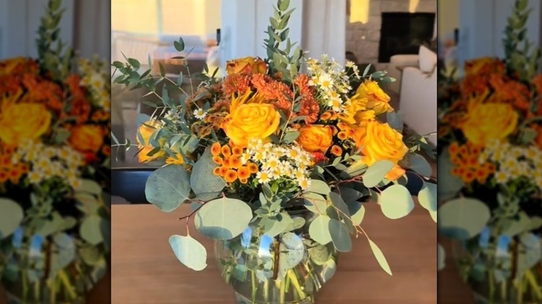 Flowers bought at a grocery store come together with a professional look.