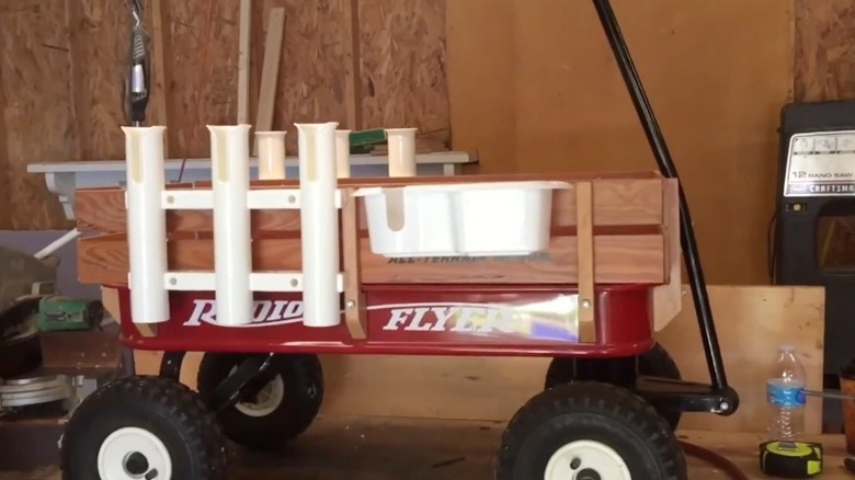 DIY storage solution from old wagon