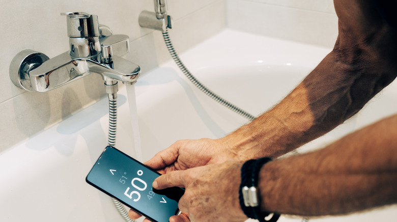 A faucet with smart phone control.