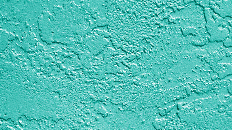 Aqua stucco wall