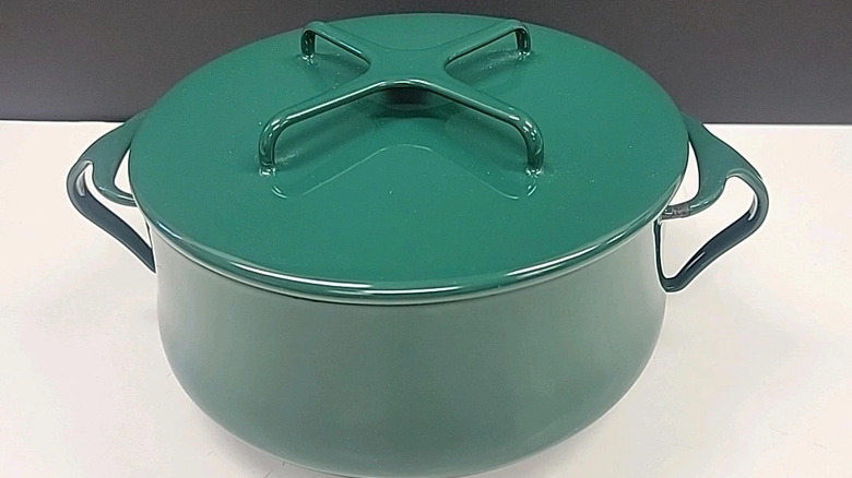 Vintage DANSK KOBENSTYLE France Green Enamel 2 Quart Pot Lid