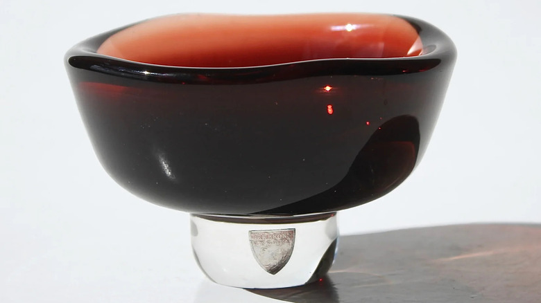 Red glassware bowl