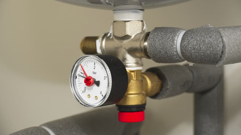 Image of pressure guage on water heater
