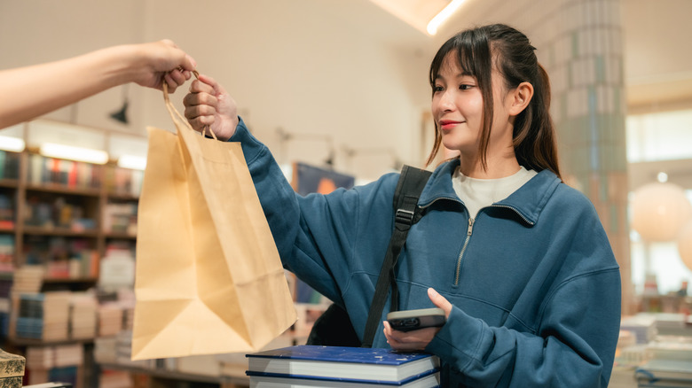 Flat lay of assorted modern office supplies