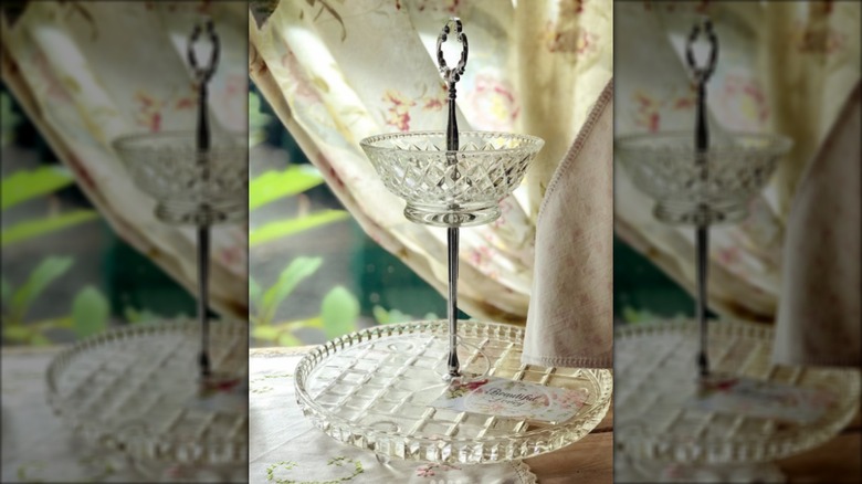 Tiered crystal tray
