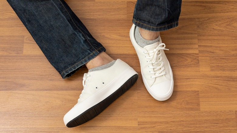 shoes on hardwood floor