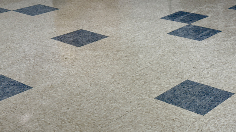 Vinyl tile floor in a commercial space.