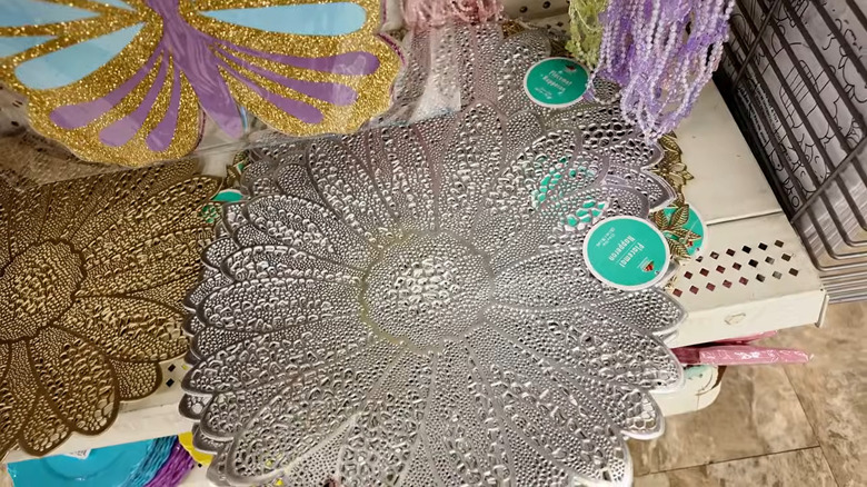 Close up of Dollar Tree's Spring Fling PVC Placemat