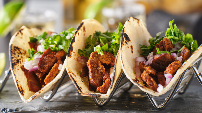 Tacos in a taco stand