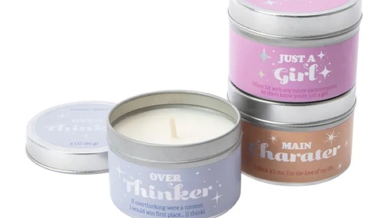A trio of pastel candle tins