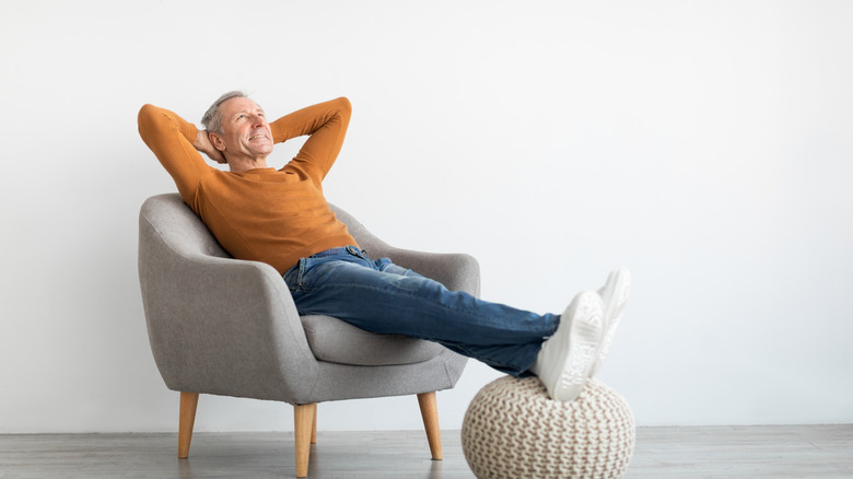 Person resting with feet up