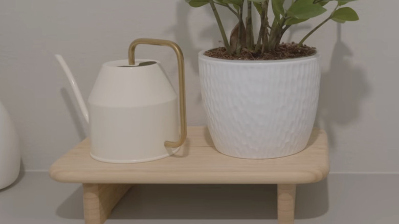 STOLTHET Cutting Board being used as a plant stand