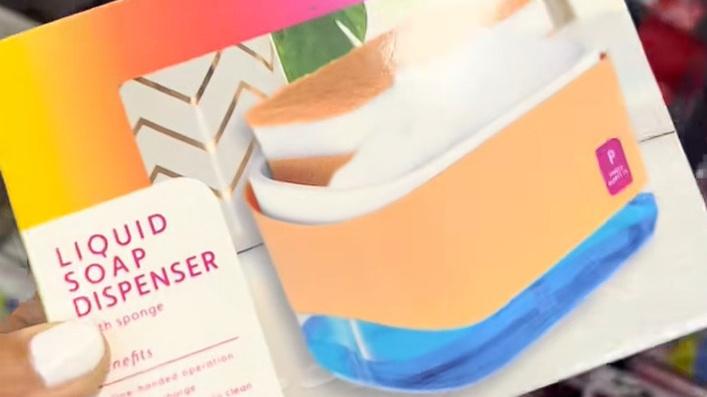 The liquid soap dispenser and sponge at a Five Below