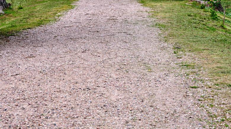 Wide gravel path, requiring excess gravel