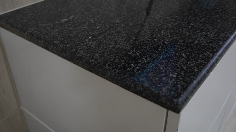 Black granite countertop
