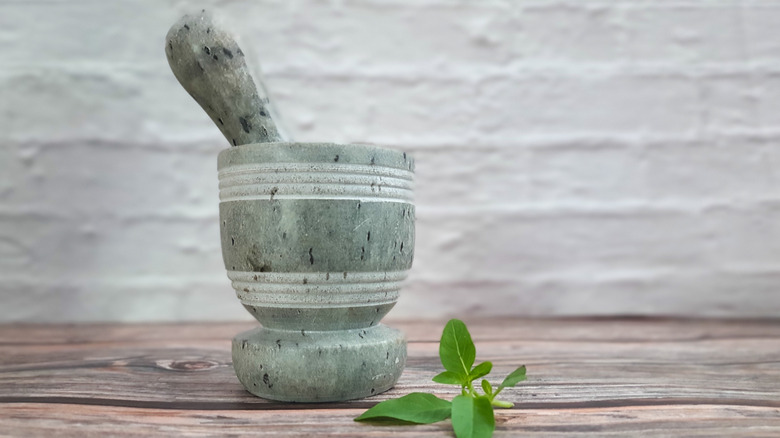Soapstone mortar and pestle