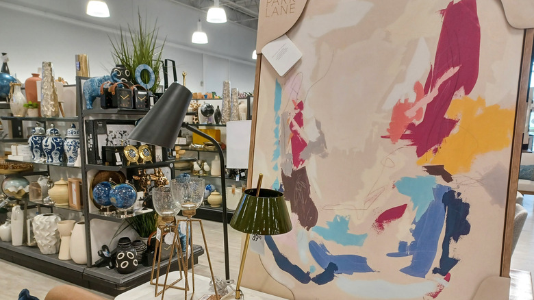 Framed art at a home goods store