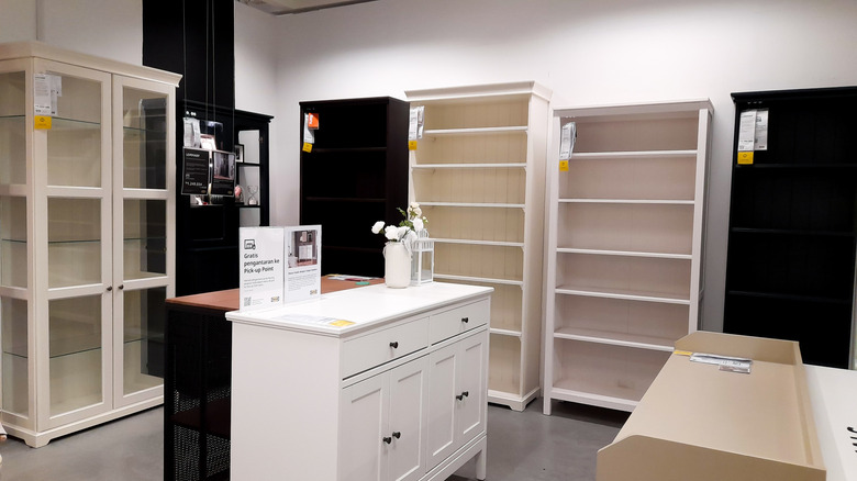 Displayed particle board furniture