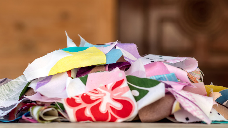 pile of fabric scraps