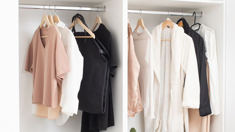 closet full of basic layering pieces
