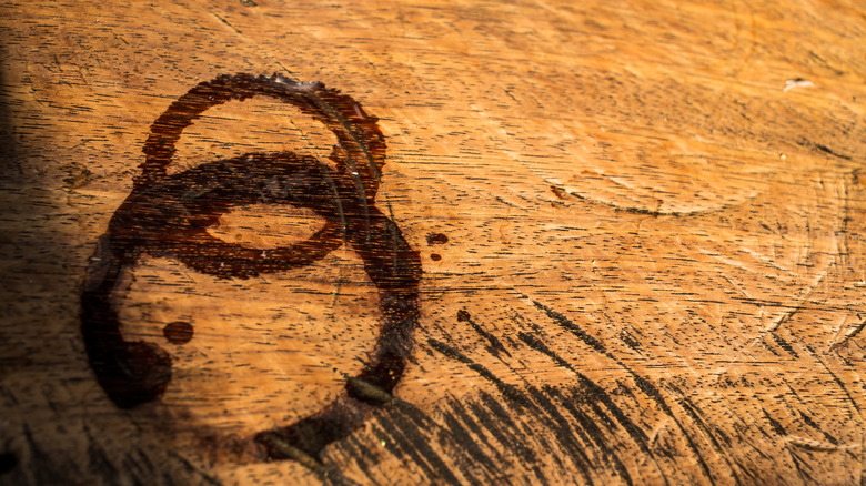 water rings on wood