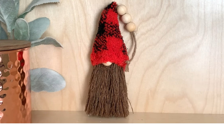 Gnome made from a mini cinnamon broom