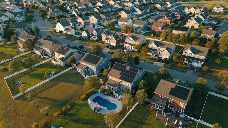 aerial view of a residential neighborhood