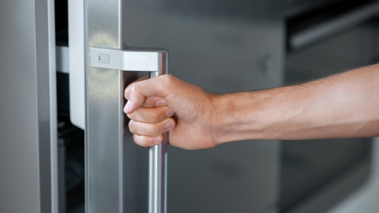 A person cooking french fries in an air fryer.