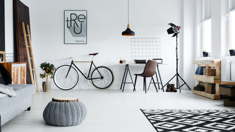 A spacious studio apartment