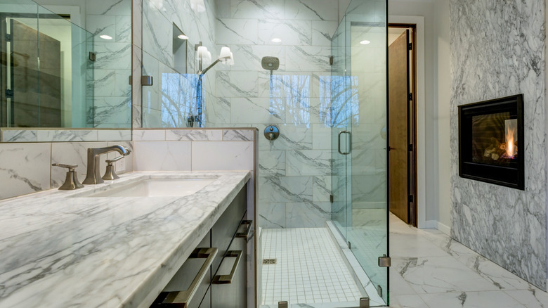 A bathroom covered in bathroom