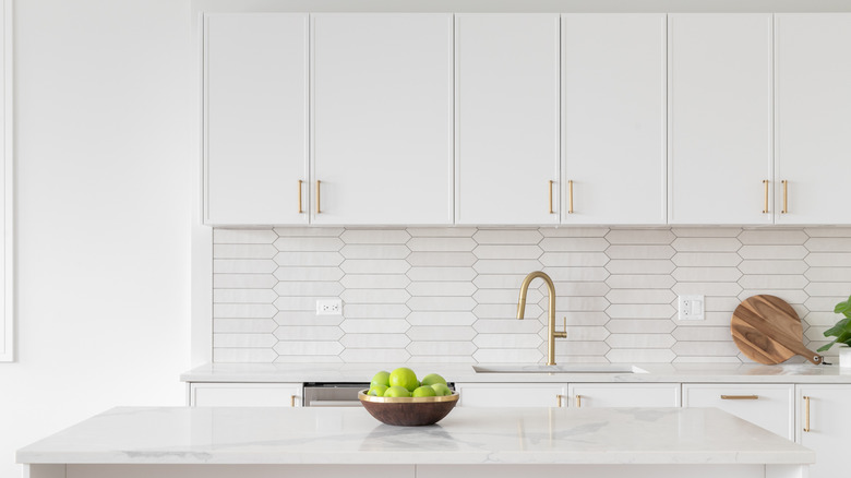 An all-white kitchen