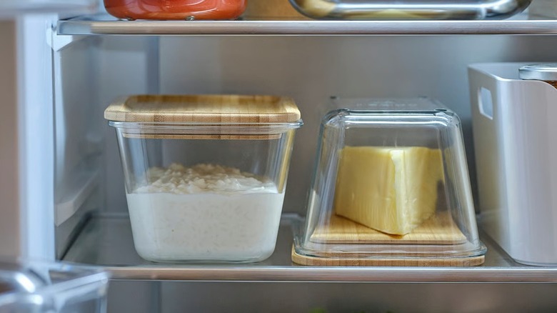 large IKEA 365+ Food containers in fridge