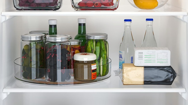 KLIPPKAKTUS Lazy susan on fridge shelf