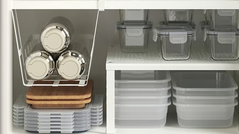 VARIERA Shelf insert organizing containers in cupboard