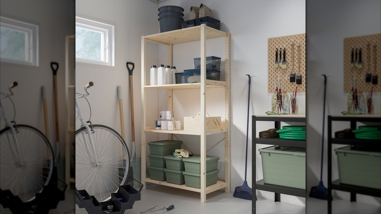 IVAR shelving unit in garage