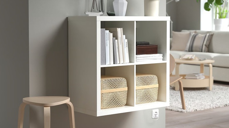 Wall-mounted KALLAX shelf unit